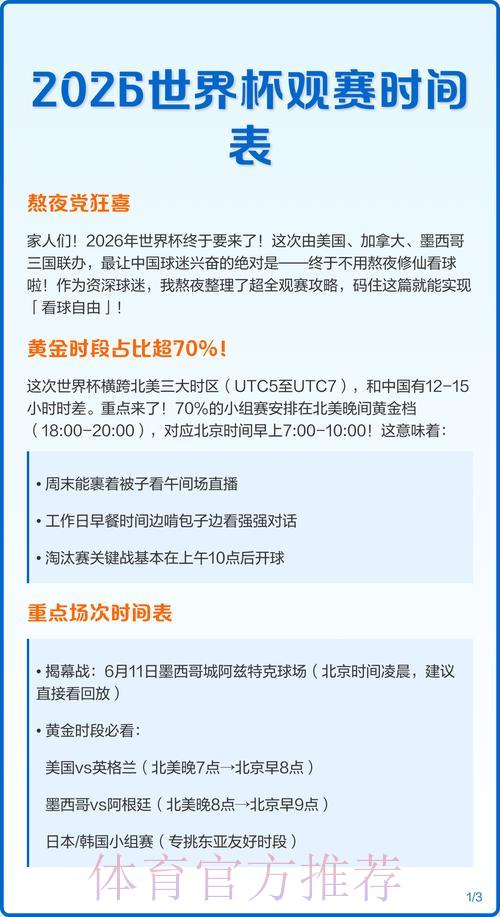 世界杯直播时间表:提前规划你的观赛日程 世界杯直播时间表:提前规划你的观赛日程